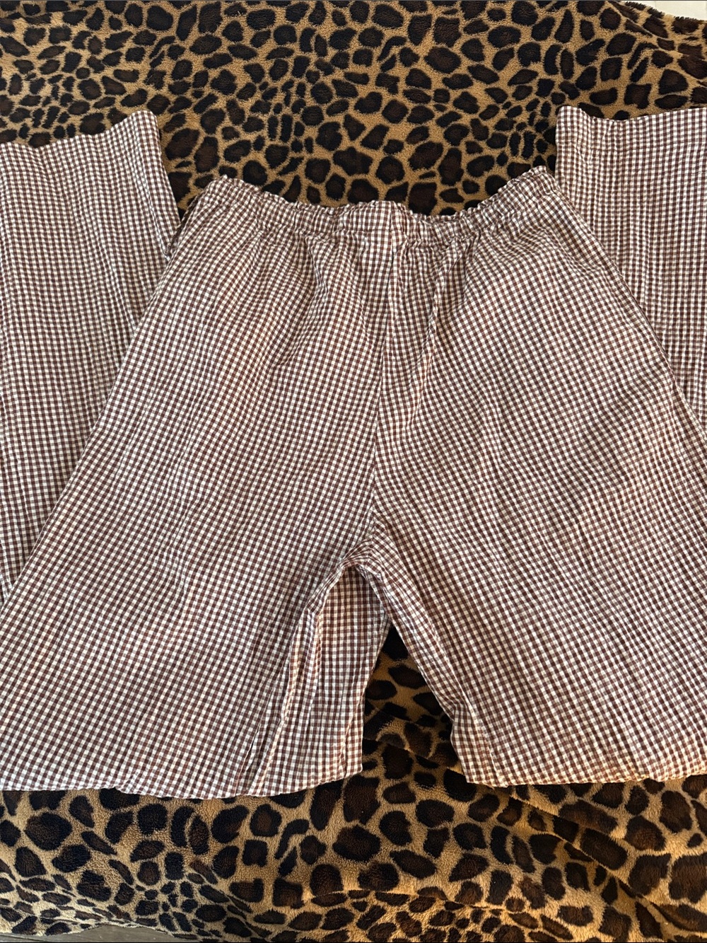 a new day Brown & White Gingham Wide Leg Pants - Picture 4 of 4
